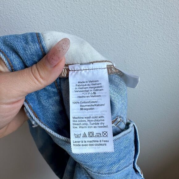 Madewell Rigid Denim A-Line Mini Skirt in Lovell Wash Raw Hem Size 26 A Line - Picture 8 of 8